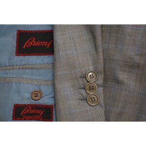 Brioni Palatino Gray Blue Plaid S150s Wool Sport Coat Jacket Sz 40R